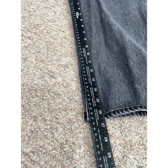 Free Assembly Super High Crop Wide Straight Jeans Womens 10 Black Denim - Picture 8 of 10